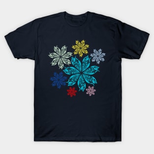 Colorful Flowers Abstract T-Shirt